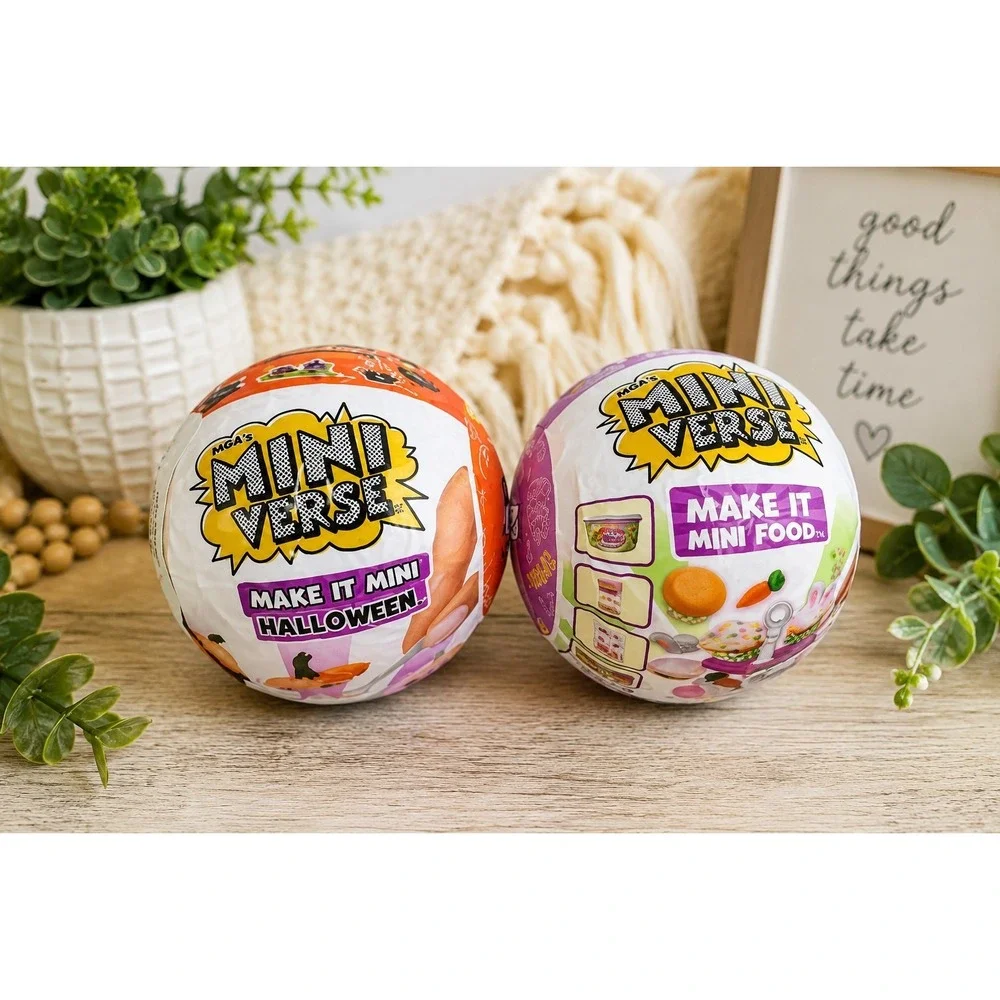 MGA Miniverse Make It Mini Food & Halloween Surprise Balls Lot of 2 NEW Sealed